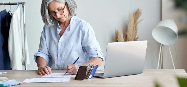 businesswoman working on design